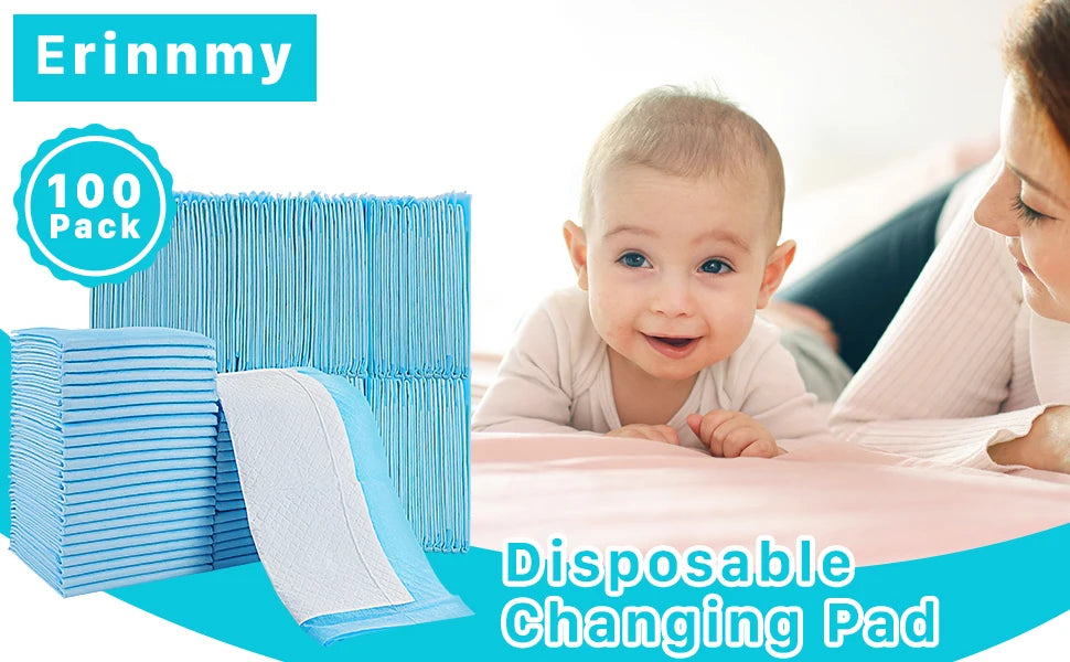 20-100Pcs Disposable Changing Pad High Absorbent Diaper Changing Pads Waterproof Leak Proof Baby Disposable Underpads for Baby