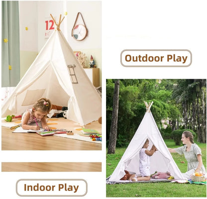 Portable Children Play Tent 1.6m/1.3m Indoor Play House Wigwam Child Tipi Teepee Toddler Ball Pit Castle Play Room for Girls
