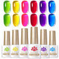 BORN PRETTY 7ml 6Pcs/Set Neon Garden Ice Jelly Gel Nail Polish Set Light Pink Blue Green Soak Off Translucent Nail Gel Kit