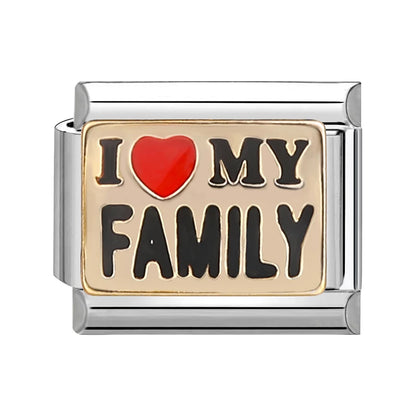 New Y2K Colorful Glaze English Word Italian Charm Link Fit 9mm Stainless Steel Jewelry DIY Making Bracelets For Gifts