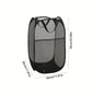 Space-Saving Fabric Laundry Hamper - Collapsible & Portable Mesh Design with Sturdy Carry Handles for Home Use