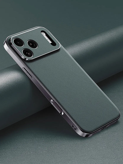 LANGSIDI Luxury Leather Phone Case for iPhone 17 16 15 Pro Max Air 17Pro 16Pro Full Lens Protection Back Cover