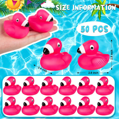 20/40pcs Flamingo Rubber Duckies for Kids,Pink Flamingo Duck Bath Toys Cute Floating Squeaky Mini Rubber Ducks for Baby Shower