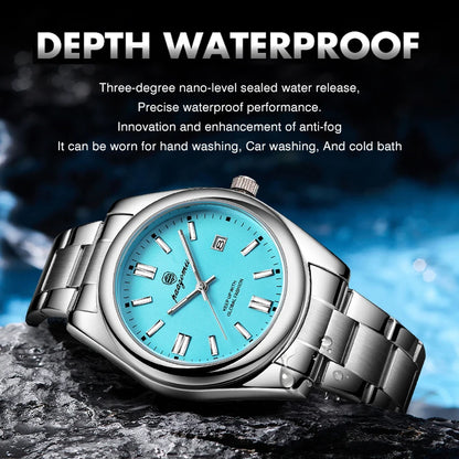 2026 PAAZOMU Fashion Men Stainless Steel Watch Luxury Calendar Quartz Wrist Watch Business Watches Man Clock relogio masculino