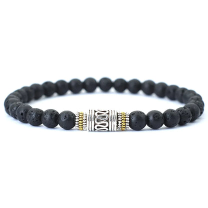 Minimalist 6mm Natural Stone Bracelet Unisex Sanskrit Yoga Meditation Beaded Braclet Lucky Red Braslet Tibetan Buddhist Pulseira