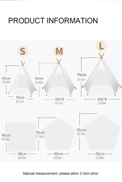Pet Teepee Tent for Small Dogs or Cats Puppy Sweet Bed w/Thick Plush Pad Washable Dog or Cat Houses