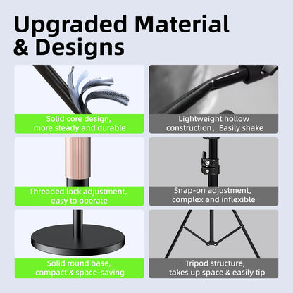 GOOJODOQ Tablet Stand Phone Holder Floor Lazy Support Stand Desktop Live Broadcast Stand Aluminum Alloy Retractable iPad Clip
