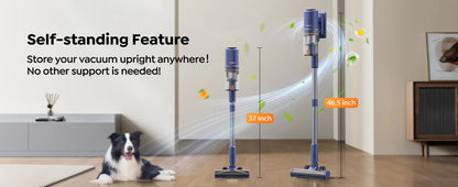 Laresar V11 650W 75000PA Ultra-Strong Cordless Vacuum Cleaner,90 Min Long Runtime,Removable Battery & Smart Display Vacuum
