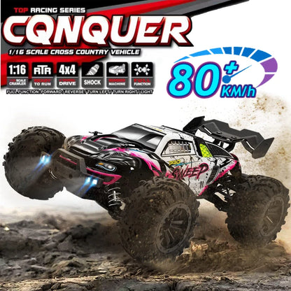 4WD 1:16 80KM/H Super Brushless 50KM/H Brushed RC Car 4x4 Off Road Remote Control High Speed Drift Racing Truck Buggy Toy Gift