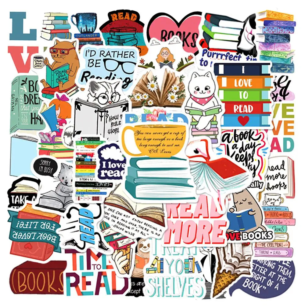 10/50/100pcs Mix Kawaii Smut Bookish Dark Romance Reading Book Stickers Aesthetic DIY Scrapbooking Notebook Laptop Phone Sticker
