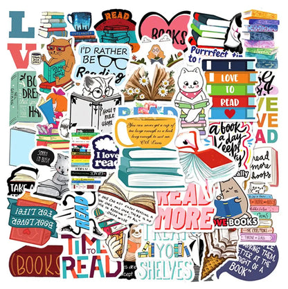 10/50/100pcs Mix Kawaii Smut Bookish Dark Romance Reading Book Stickers Aesthetic DIY Scrapbooking Notebook Laptop Phone Sticker
