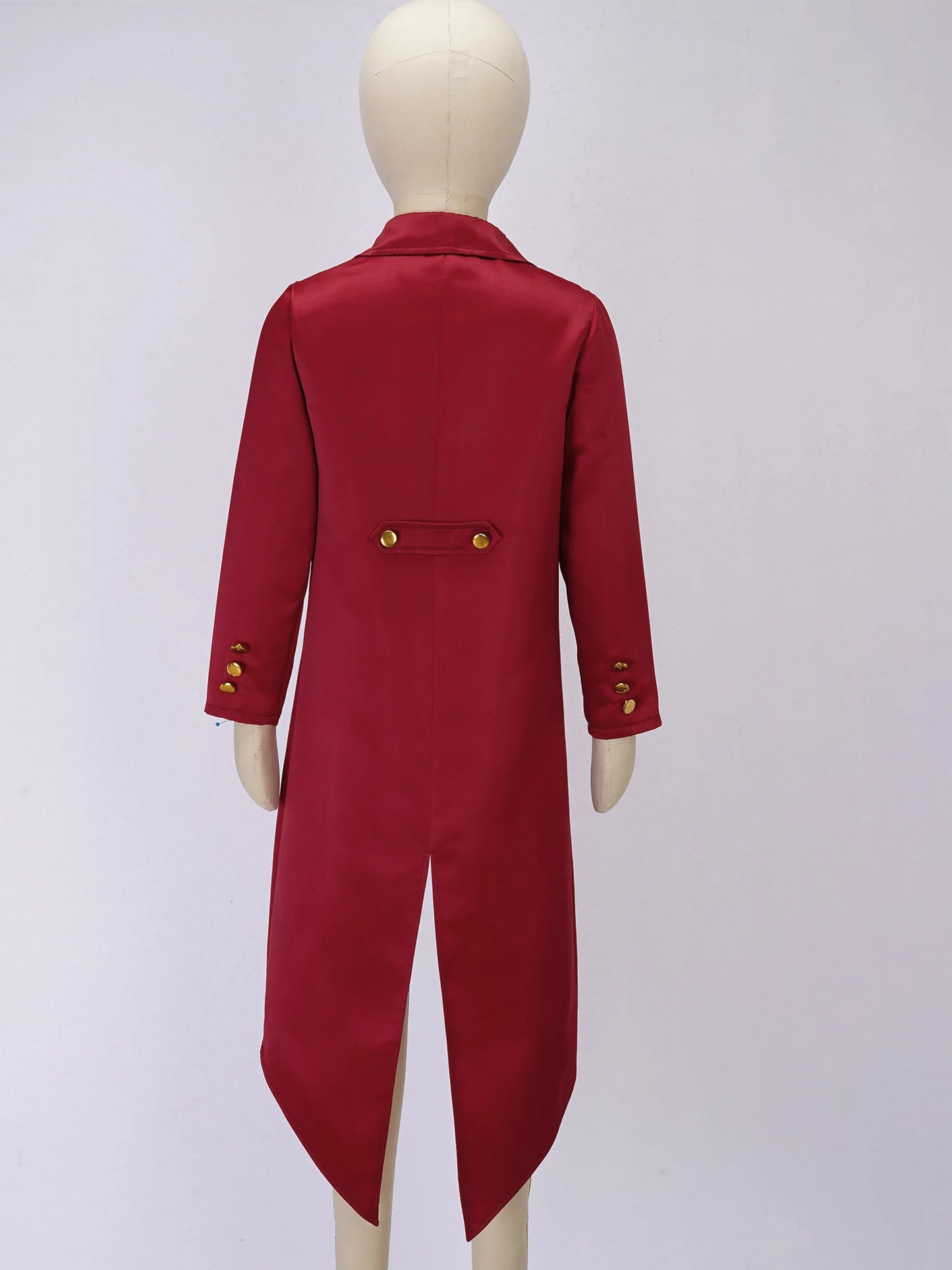 Kids Boys Vintage Steampunk Tailcoat Jacket Halloween Costume Gothic Medieval Clothes Court Uniform Magician Ringmaster Cosplay