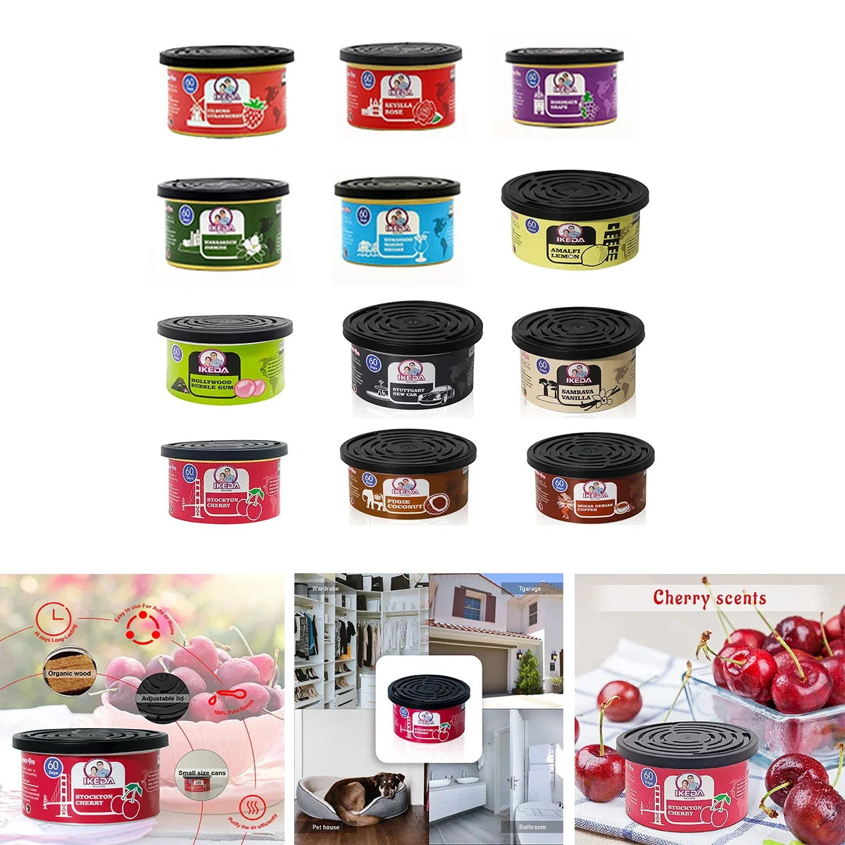 Car Air Freshener Bubble Gum Scent Organic Cans Odor Eliminator Essential Long-Lasting,Strong Fragrance For Home Closet