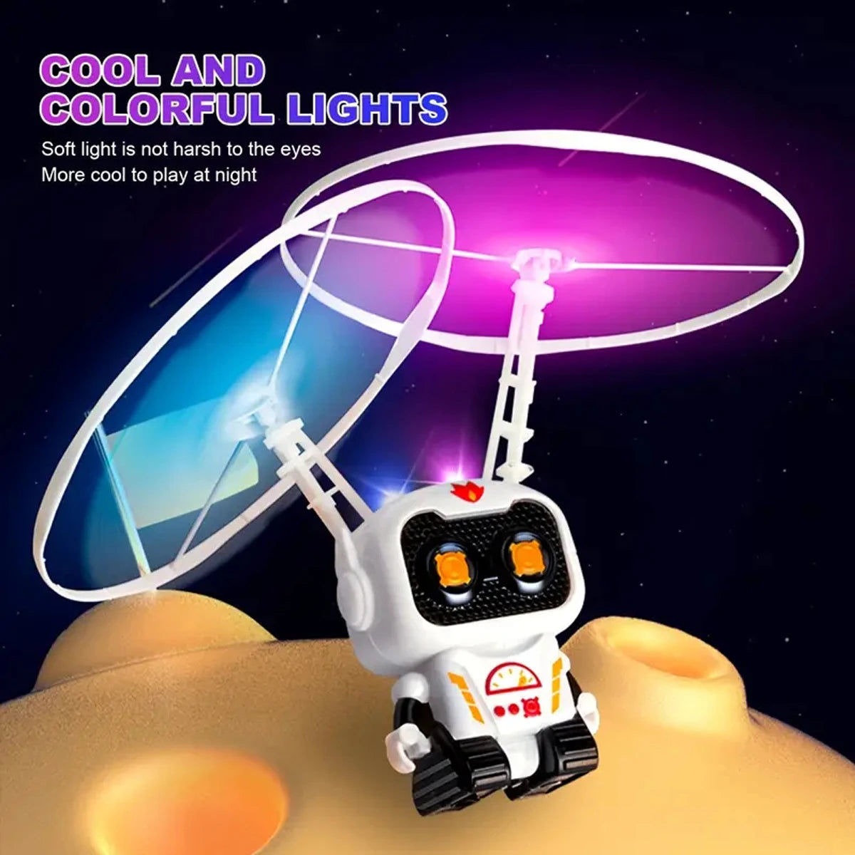Mini Astronaut Drone Cartoon Spaceman Flying Robot Toys with USB Charging Hand Control Helicopter Toys for Kids Xmas Gift