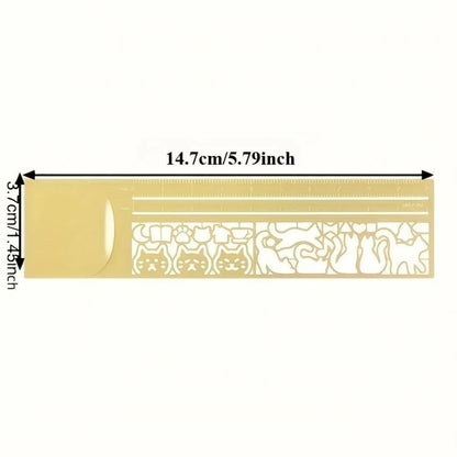 Cat Pattern Double-Sided Bookmark Diary Planning Book Note Gifts Cat Template Ruler Multifunctional Stationery Tool