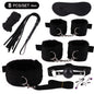 Hot Exotic Bed Bondage Set BDSM Kits Exotic Sex Toys For Women  Adults Games Leather Handcuffs Whip Gag Nipple Clamps Sex Shop