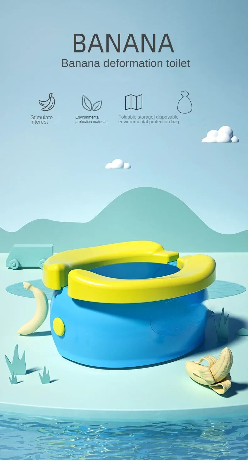 Children's Foldable Potty Training Seat Easy To Clean Toilet Seat Boys and Girls Birthday Gift Portable Travel Baby Potty