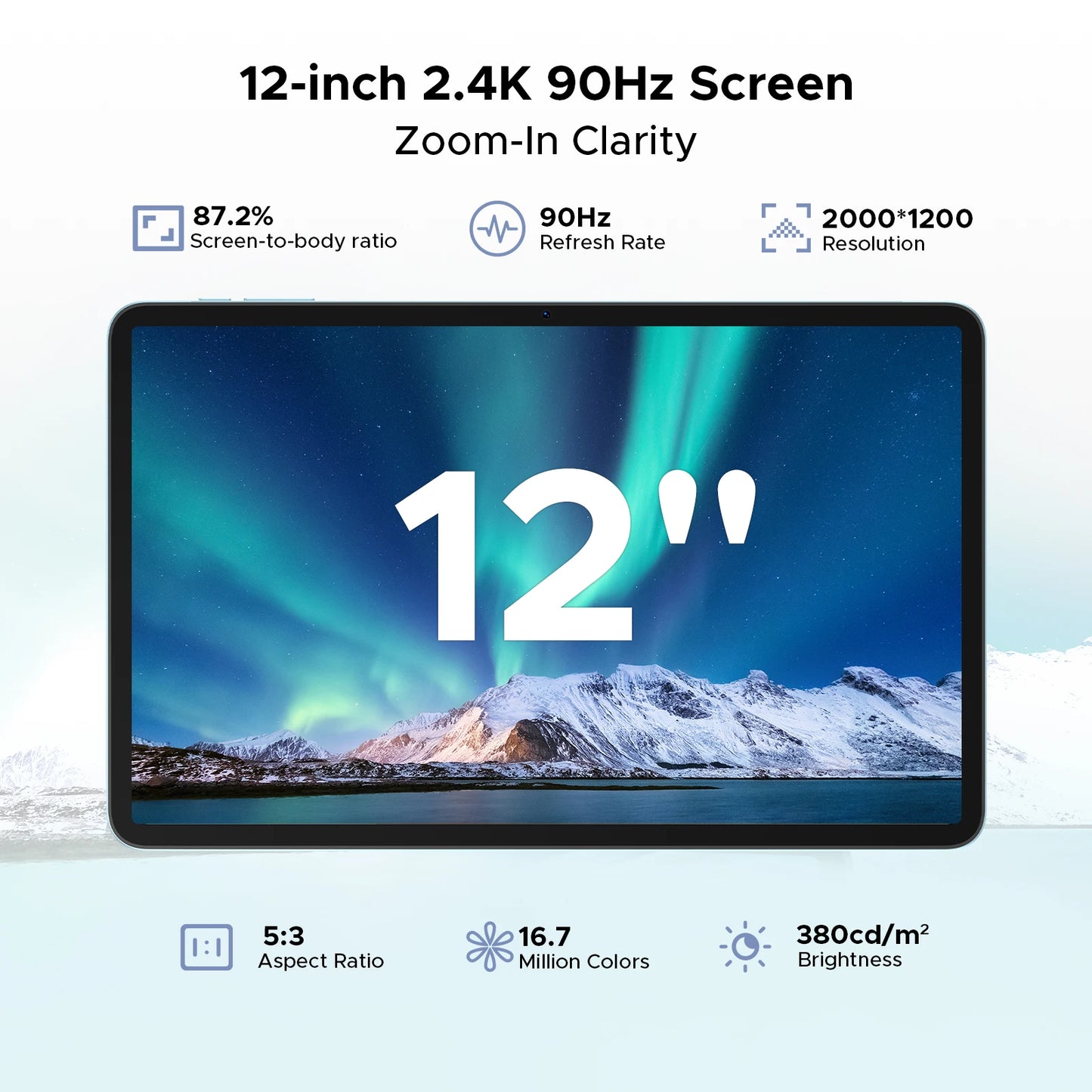 DOOGEE Tab G6 Pro Tablet PC Android 16 Gemini AI 12'' 2K Display 9000mAh Battery 8GB  RAM 128GB ROM Ultra-thin Body Smart Pad