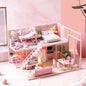 Doll House Kit 3D Wooden Mini DollHouse Assembly Building with Furniture Kit Toy For Birthday Gift 3D Puzzle Handmade Home Decor