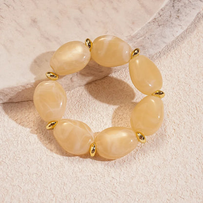 Acrylic Irregular Square Round Beaded Bracelet Bangle for Women Imitation Stone Chain Bracelet Hand Accessories Couple Gifts K