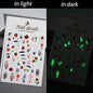 1sheet 5D Halloween Nail Stickers Pink/Green/Black Cartoon Pattern Nail Art Slider DIY For Sweet Cool Girl Cute Nail Decoration