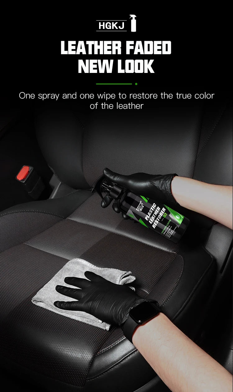 Car Plastic Leather Restorer Spray Polish Cleaner Coating Agent  Back To Black More Gloss Car Cleaning Products S3