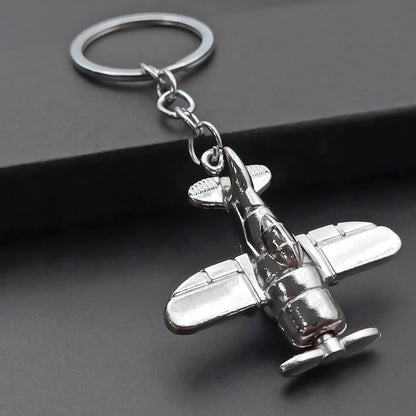 Air Plane Model Fighter Keychains Metal Cool Airplane Keyring Pendant Car Motorcycle Bag Key Chain Ring for Men Creative Gift