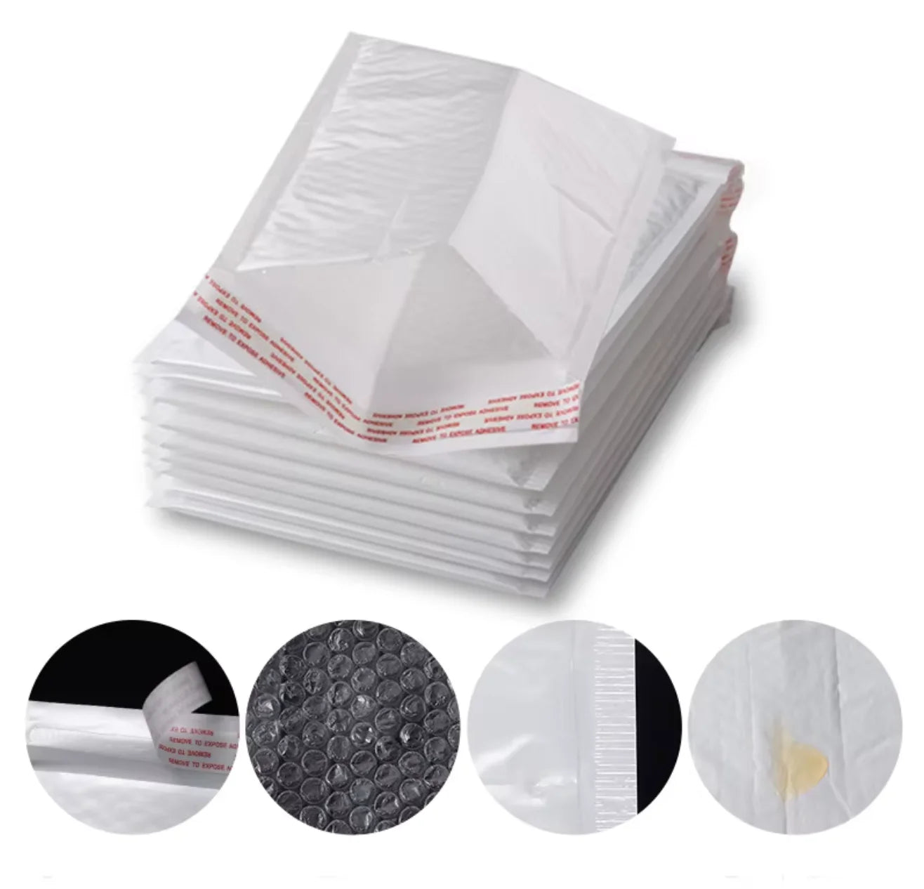50pcs Pearlescent Film Waterproof Bubble Bag Packaging Express Bag White Foam Self Seal Pack Bag ShippingbagThickened Envelope