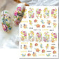 3d Nails Art Decals Spring Fruits Pink Full Tips Peony Magnolia Flowers Adhesive Sliders Stickers Decoration For Nails Manicure