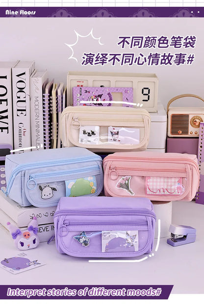 Large Capacity Pencil Case with Zipper - Portable Stationery Bag for Students, School & Office Supplies Storage