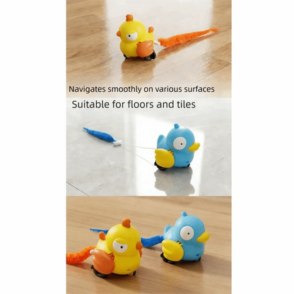 Creative Wind Up Bird Shape Interactive Cat Tail Pull Play Bird Cat Teaser Sounding Bite-Resistant Cat Exercise Indoor Fun