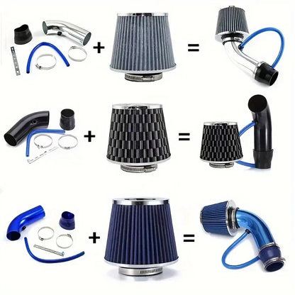 Universal Car Cool Air Intake Kit 76mm Car Refitted Winter Mushroom Head Air Filter Aluminium Automotive Filter Car Accessories