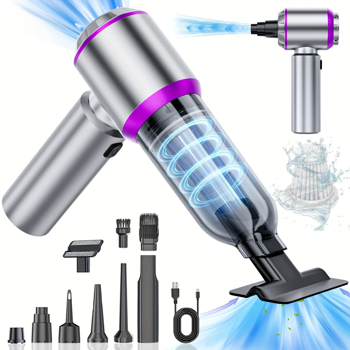 New Car Vacuum Cleaner 985000PA Strong Suction Powerful Wireless Portable Car Cleaner for Home Appliance Air Blower