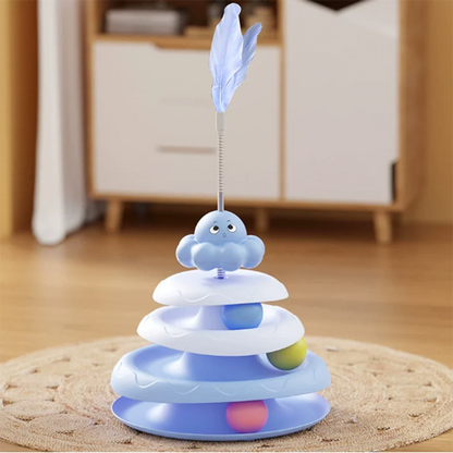 Pet Three-layer ball cat Turntable Octopus-shaped teasing cat stick to relieve boredom toys Fun Puzzle Game pet supplies