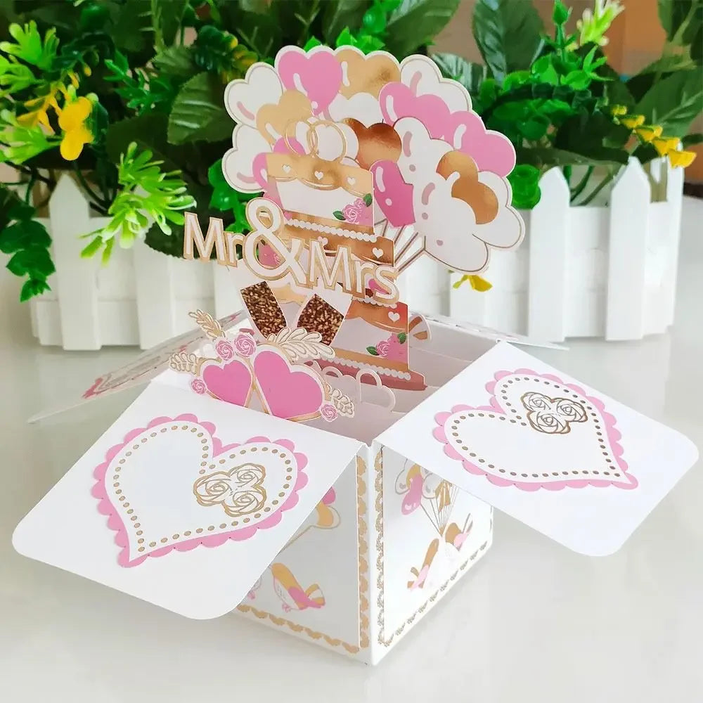 Pop Up 3D Greeting Card Paper Flowers Bouquet Postcard for  Birthday Mothers Father's Day Graduation Wedding Valentine's Day