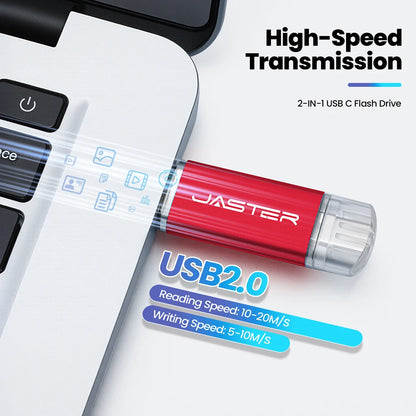 128GB High Speed TYPE C 2in1 USB Flash Drive 64GB Metal Pen Drive Smart Phone Car TV USB Stick 4GB 32GB Office Gift Memory Stick