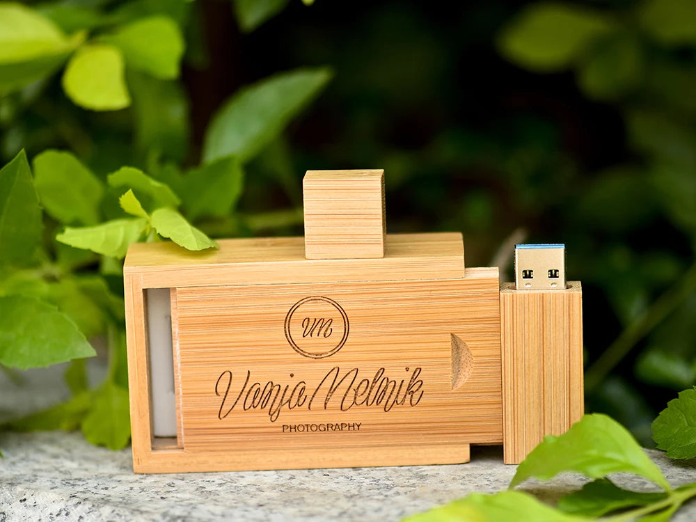 JASTER Free Custom Logo Photography Wedding Gift USB Flash Drive 128GB Wooden 64GB Box Pen Drive Maple Memory Stick 32GB 4G 16GB