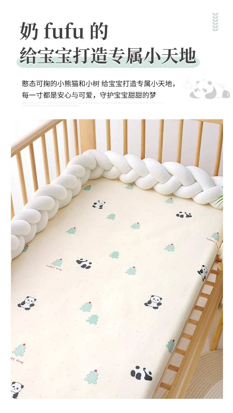 1pcs 130*70CM Breathable Cotton Fitted Crib Sheets for Baby Crib Mattress Cover Soft Bedding Set of Solid Color Infant Bed Sheet