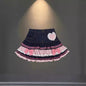 Skirt Women's 2025 New Summer Pink High-grade Pleated Denim Skirt Women's Clothes Bow Sweet Style