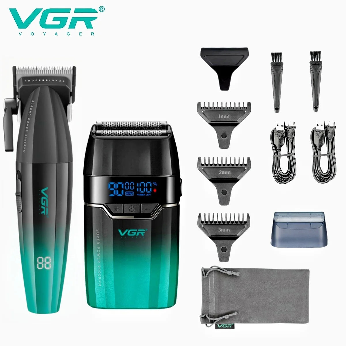 VGR Face Shaver Professional Hair Trimmer Mini Shaver Cordless Beard Trimmer Adjustable Barber Hair Clipper V-906 V-003 V-308
