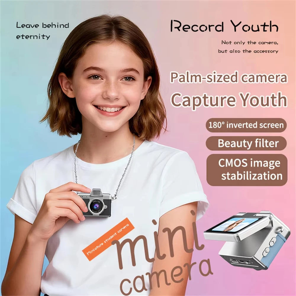 LK027 Keychain Thumb Mini Digital Camera 1.47 Inch Flip Screen Retro HD CCD Small Camcorder Video Recorder