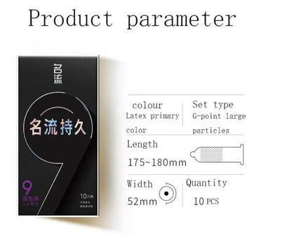 10pcs 9x PERSONAGE Extra Thick Ejaculation Dotted Condoms Physical Delay Smooth Lubrication Intimate Sex Toys Adult Goods