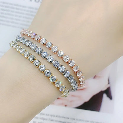 Fashion Multicolor Tennis Bracelet for Women 2.5/3/4/5mm Zirconia Charm Designer Tennis Chain Men Bracelet Wedding Jewelry KC128