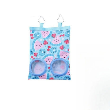 Rabbit Hay Bag 2/3 Holes Hanging Dry Grass Feeder for Guinea Pig Bunny Chinchillas Rats Small Animal Food Storage Bag