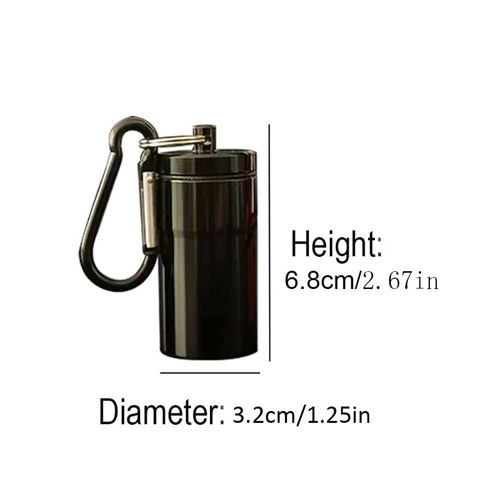 1Pcs Windproof Cigarettes Ashtray with Keychain Ash Tray Outdoor Portable Pocket Ashtray with Lid Aluminum Storage Tube Holder