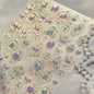 Cat's Eye 5D Gradient European Love Heart Gem Wing Crystal Geometric Colorful Self Adhesive Nail Art Stickers Manicure Decals