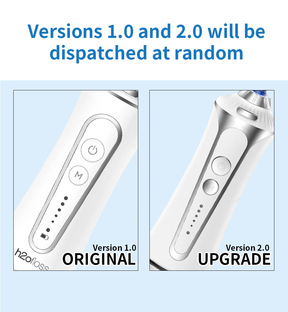 H2ofloss Oral Irrigator Water Flosser 140PSI High Pressure Water-Proof Design 300ml 5 Modes 5 Nozzles for Dental Cleaning