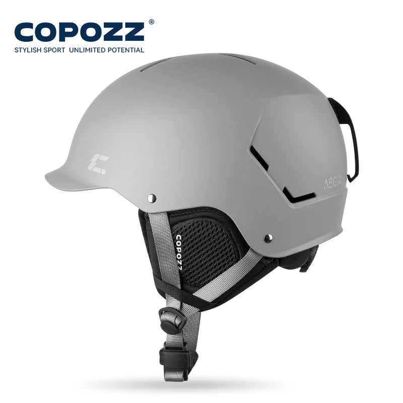 COPOZZ Certificated Ski Helmet Husband Integrally-Molded Snowboard Helmet with Magnetic Bukcle Motorcycle Snow Men Women Adult
