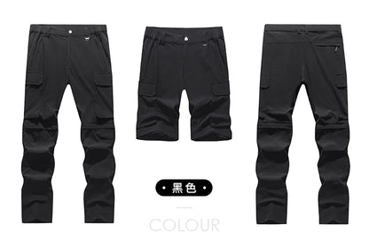 Men's Cargo Hiking Convertible Pants, Waterproof, Quick Dry, Lightweight, Removable Zipper, Perfect for Outdoor Adventures, Fishing and Camping, All-Season Versatile Hiking Gear.