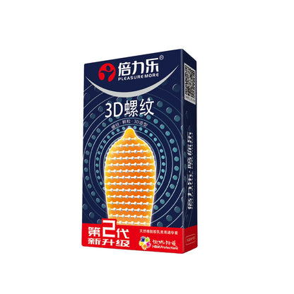 3D Ribbed Condoms 10pcs-50pcs Textured Studded Natural Latex Lubricated Men Extra Stimulation Smooth Silky Wet Sensation Beilile